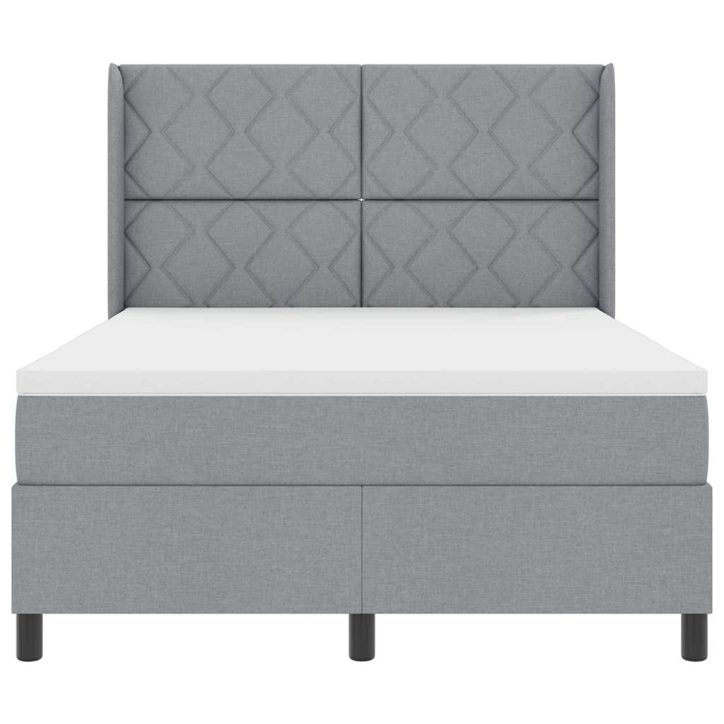 Boxspringbed met matras Lichtgrijs 200 x 160 cm Stof is nu te koop bij PeponiXL, paradijselijk wonen!
