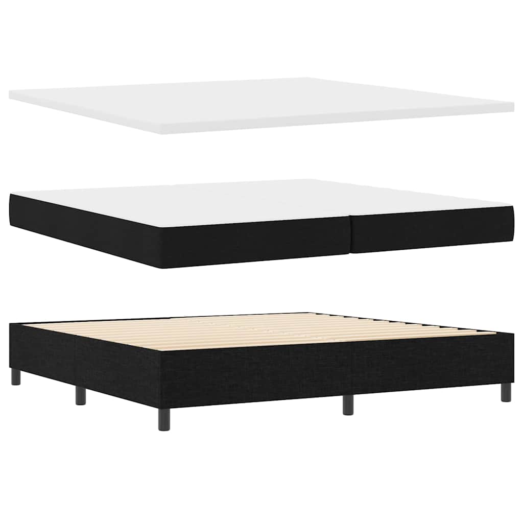 Boxspringbed met matras met hoofdeinde Zwart 200 x 200 cm Stof is nu te koop bij PeponiXL, paradijselijk wonen!