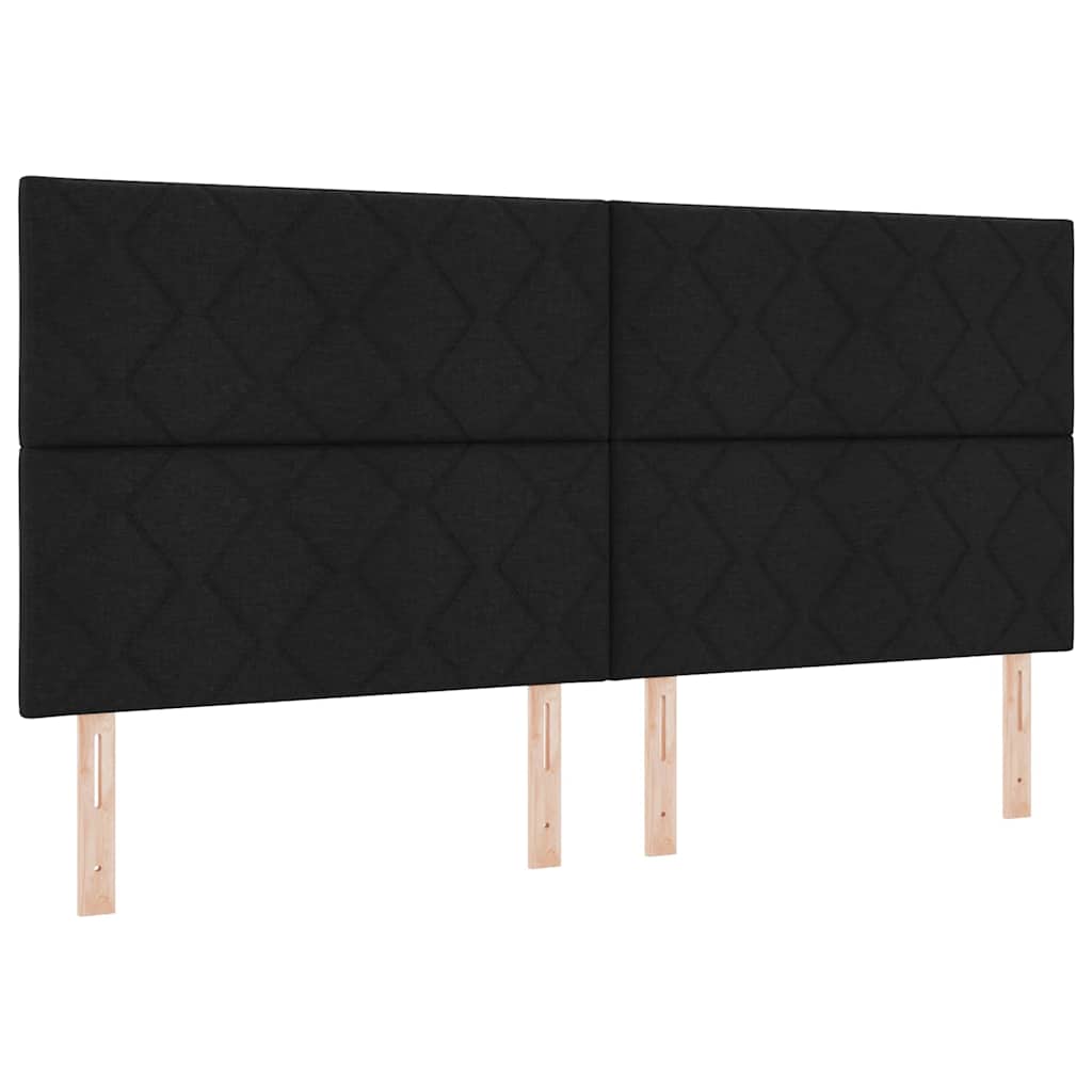 Boxspringbed met matras met hoofdeinde Zwart 200 x 200 cm Stof is nu te koop bij PeponiXL, paradijselijk wonen!