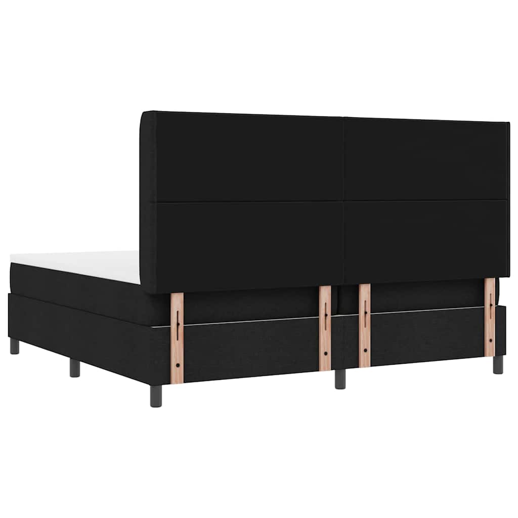 Boxspringbed met matras met hoofdeinde Zwart 200 x 200 cm Stof is nu te koop bij PeponiXL, paradijselijk wonen!