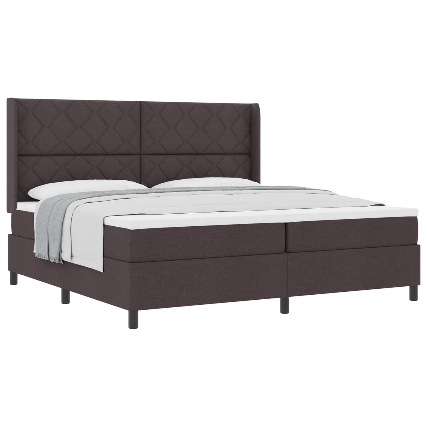 Boxspringbed met matras Donkerbruin 200 x 200 cm Stof is nu te koop bij PeponiXL, paradijselijk wonen!