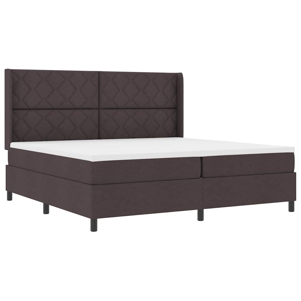 Boxspringbed met matras Donkerbruin 200 x 200 cm Stof is nu te koop bij PeponiXL, paradijselijk wonen!