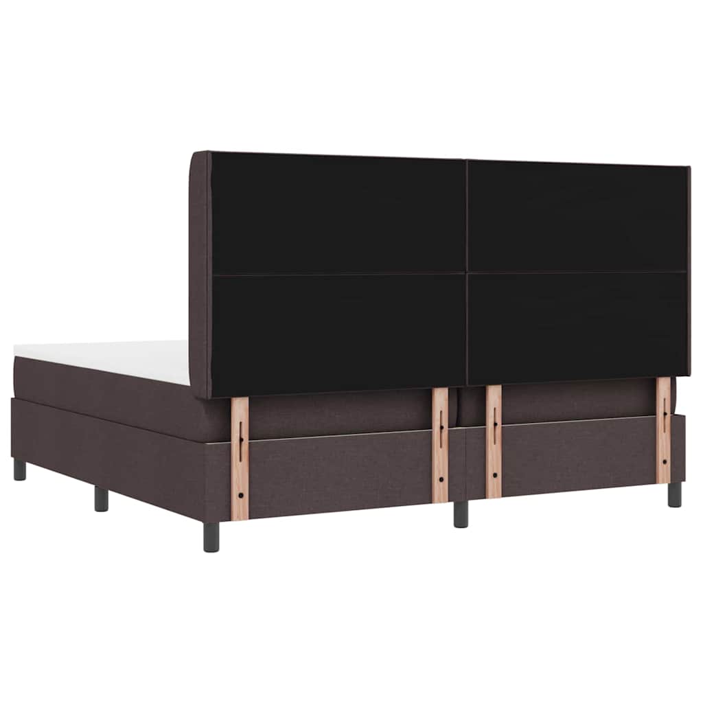 Boxspringbed met matras Donkerbruin 200 x 200 cm Stof is nu te koop bij PeponiXL, paradijselijk wonen!