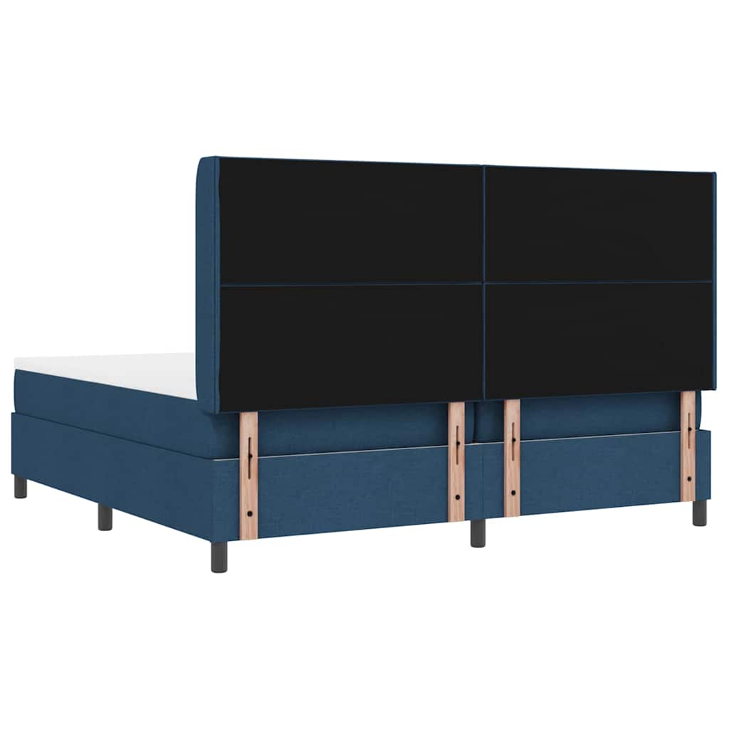 Boxspringbed met matras met hoofdeinde Blauw 200 x 200 cm Stof is nu te koop bij PeponiXL, paradijselijk wonen!