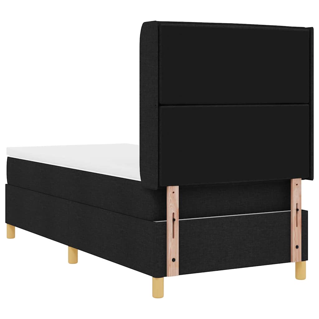 Boxspringbed met matras met hoofdeinde Zwart 80 x 200 cm Stof is nu te koop bij PeponiXL, paradijselijk wonen!