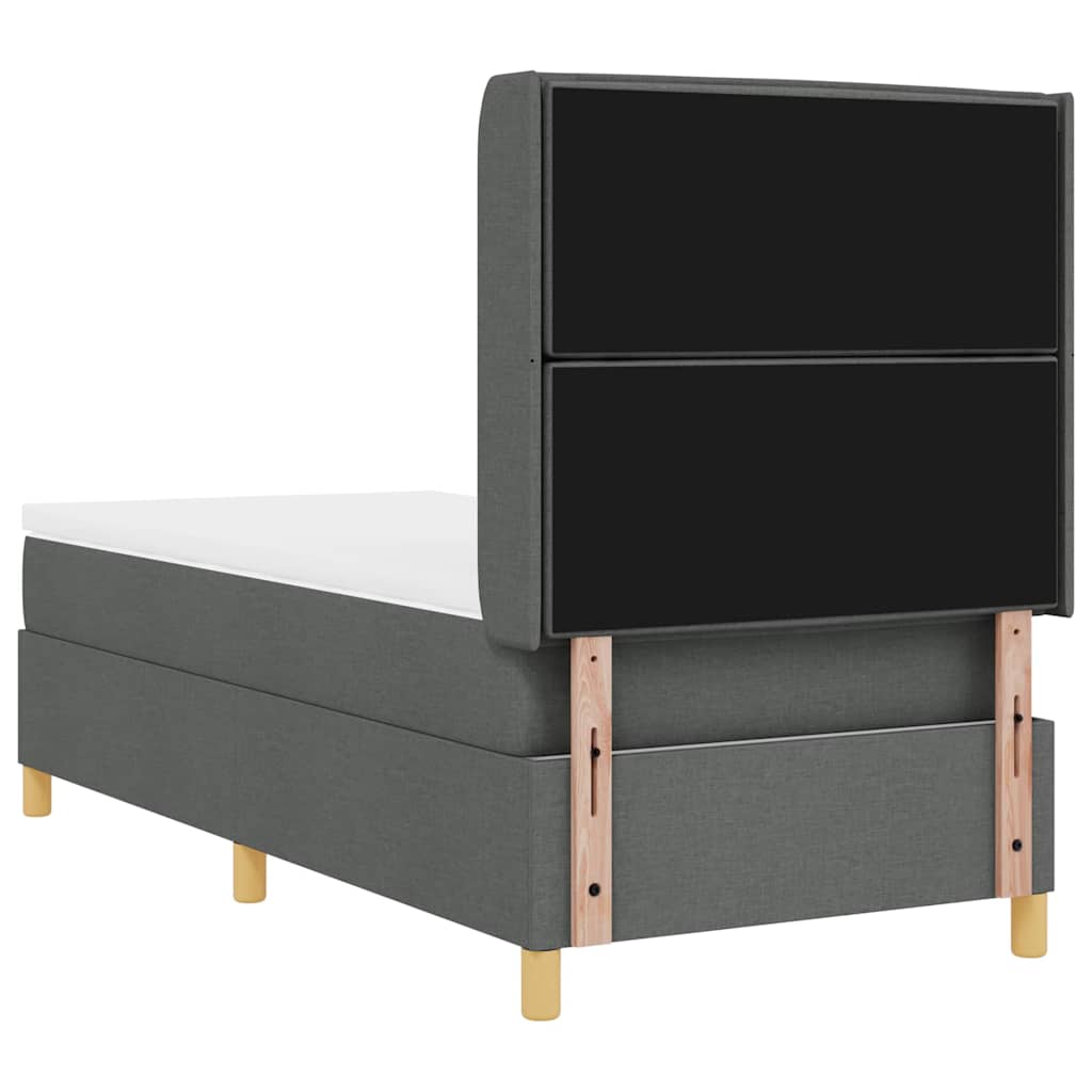 Boxspringbed met matras Donkergrijs 90 x 190 cm Stof is nu te koop bij PeponiXL, paradijselijk wonen!