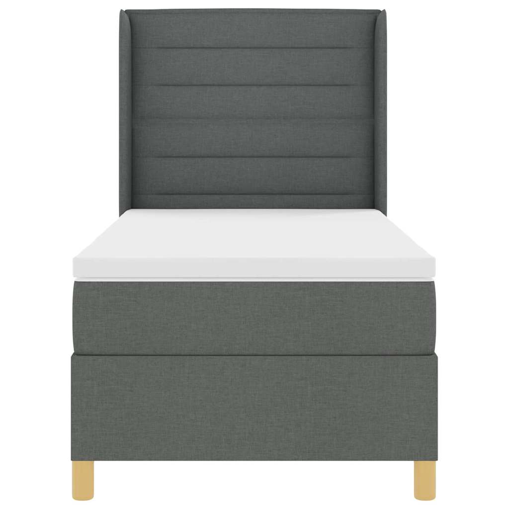 Boxspringbed met matras Donkergrijs 90 x 190 cm Stof is nu te koop bij PeponiXL, paradijselijk wonen!