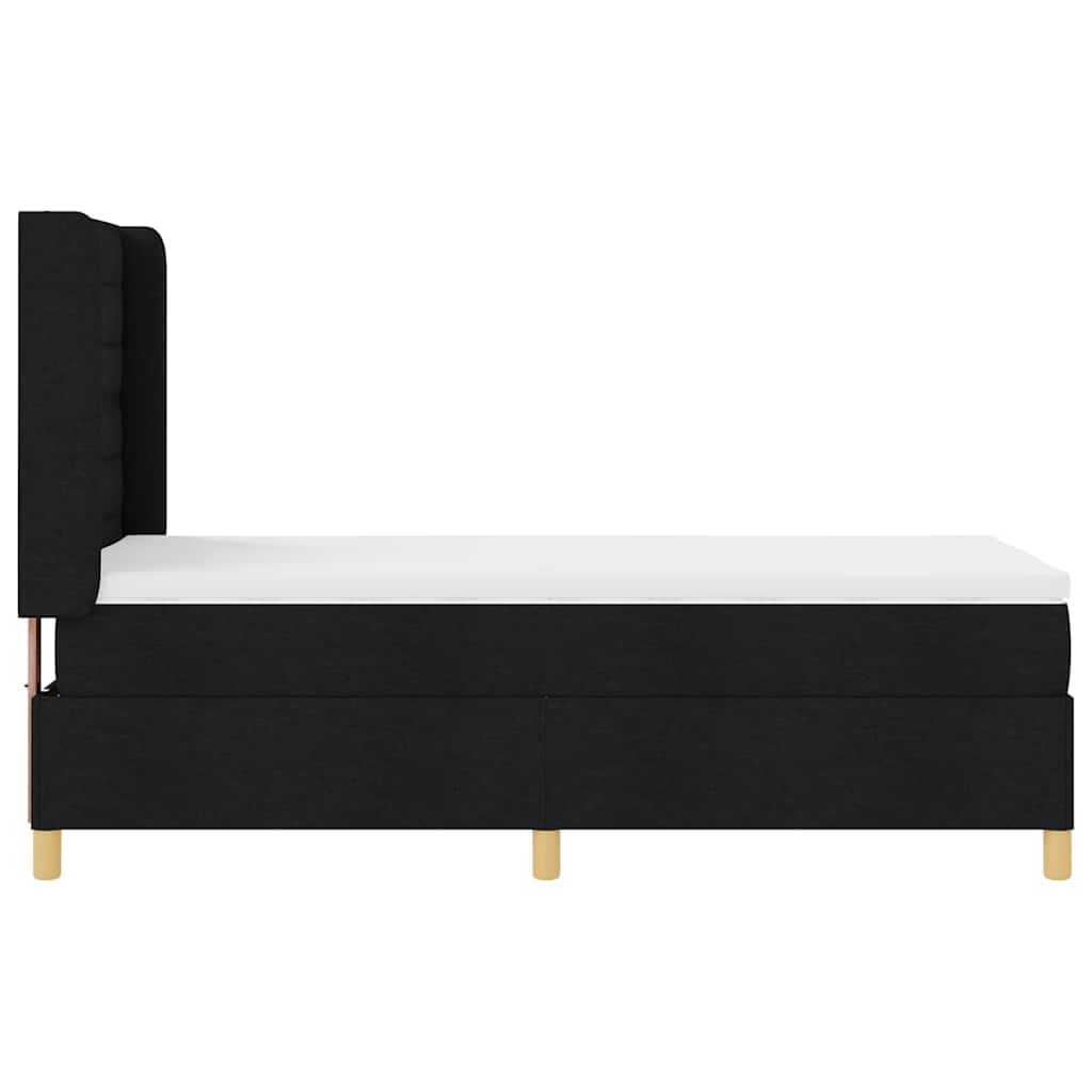 Boxspringbed met matras met hoofdeinde Zwart 90 x 190 cm Stof is nu te koop bij PeponiXL, paradijselijk wonen!