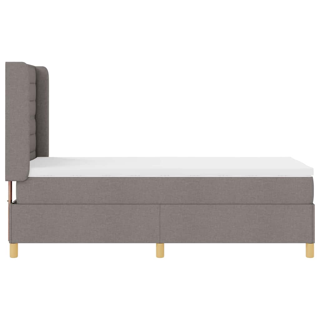 Boxspringbed met matras met hoofdeinde Taupe 90 x 190 cm Stof is nu te koop bij PeponiXL, paradijselijk wonen!