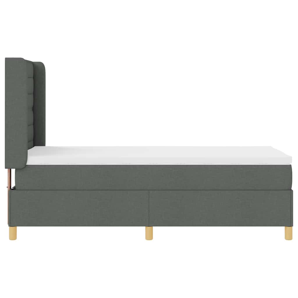 Boxspringbed met matras Donkergrijs 90 x 200 cm Stof is nu te koop bij PeponiXL, paradijselijk wonen!