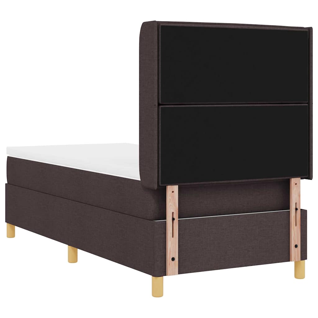 Boxspringbed met matras Donkerbruin 90 x 200 cm Stof is nu te koop bij PeponiXL, paradijselijk wonen!