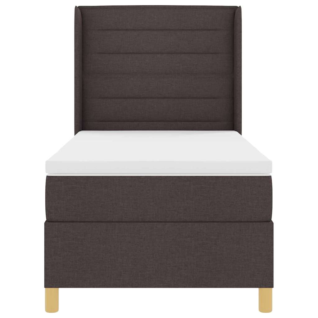 Boxspringbed met matras Donkerbruin 90 x 200 cm Stof is nu te koop bij PeponiXL, paradijselijk wonen!