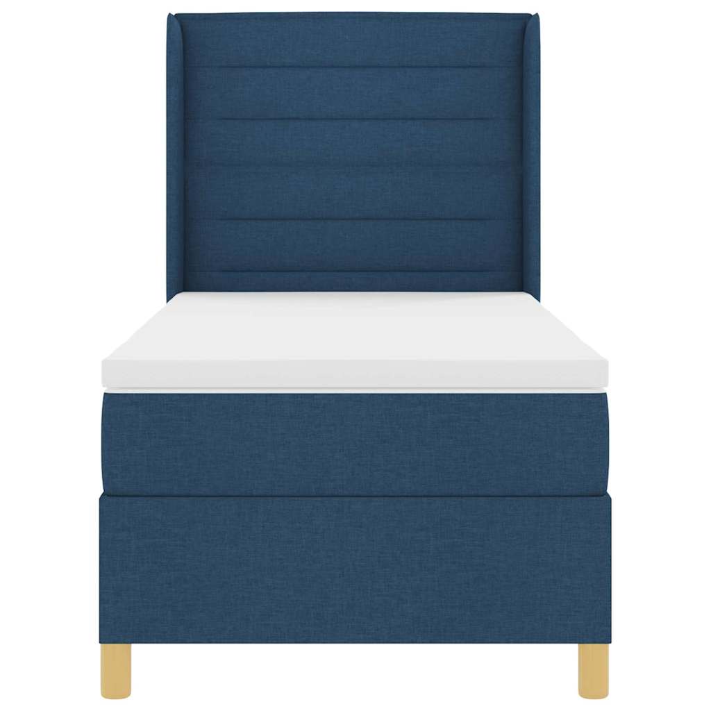 Boxspringbed met matras met hoofdeinde Blauw 90 x 200 cm Stof is nu te koop bij PeponiXL, paradijselijk wonen!