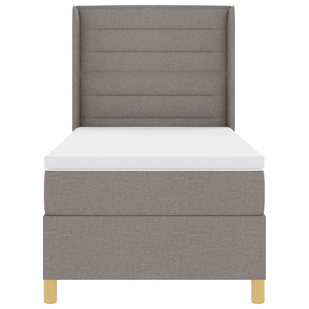 Boxspringbed met matras met hoofdeinde Taupe 100 x 200 cm Stof is nu te koop bij PeponiXL, paradijselijk wonen!