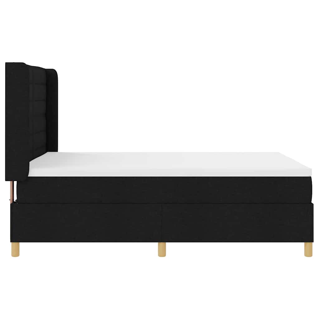 Boxspringbed met matras met hoofdeinde Zwart 140 x 190 cm Stof is nu te koop bij PeponiXL, paradijselijk wonen!