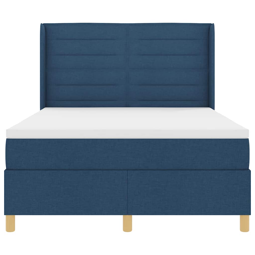 Boxspringbed met matras met hoofdeinde Blauw 140 x 190 cm Stof is nu te koop bij PeponiXL, paradijselijk wonen!