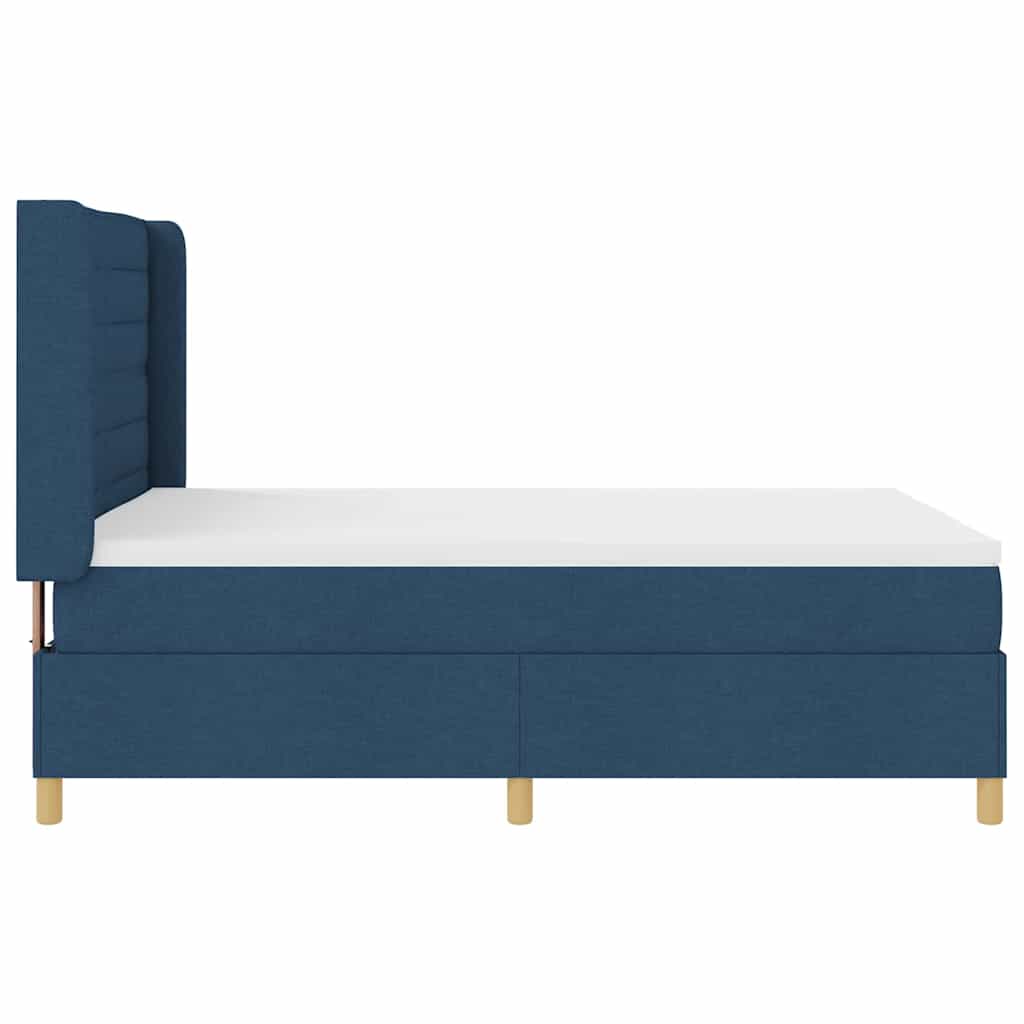 Boxspringbed met matras met hoofdeinde Blauw 140 x 190 cm Stof is nu te koop bij PeponiXL, paradijselijk wonen!