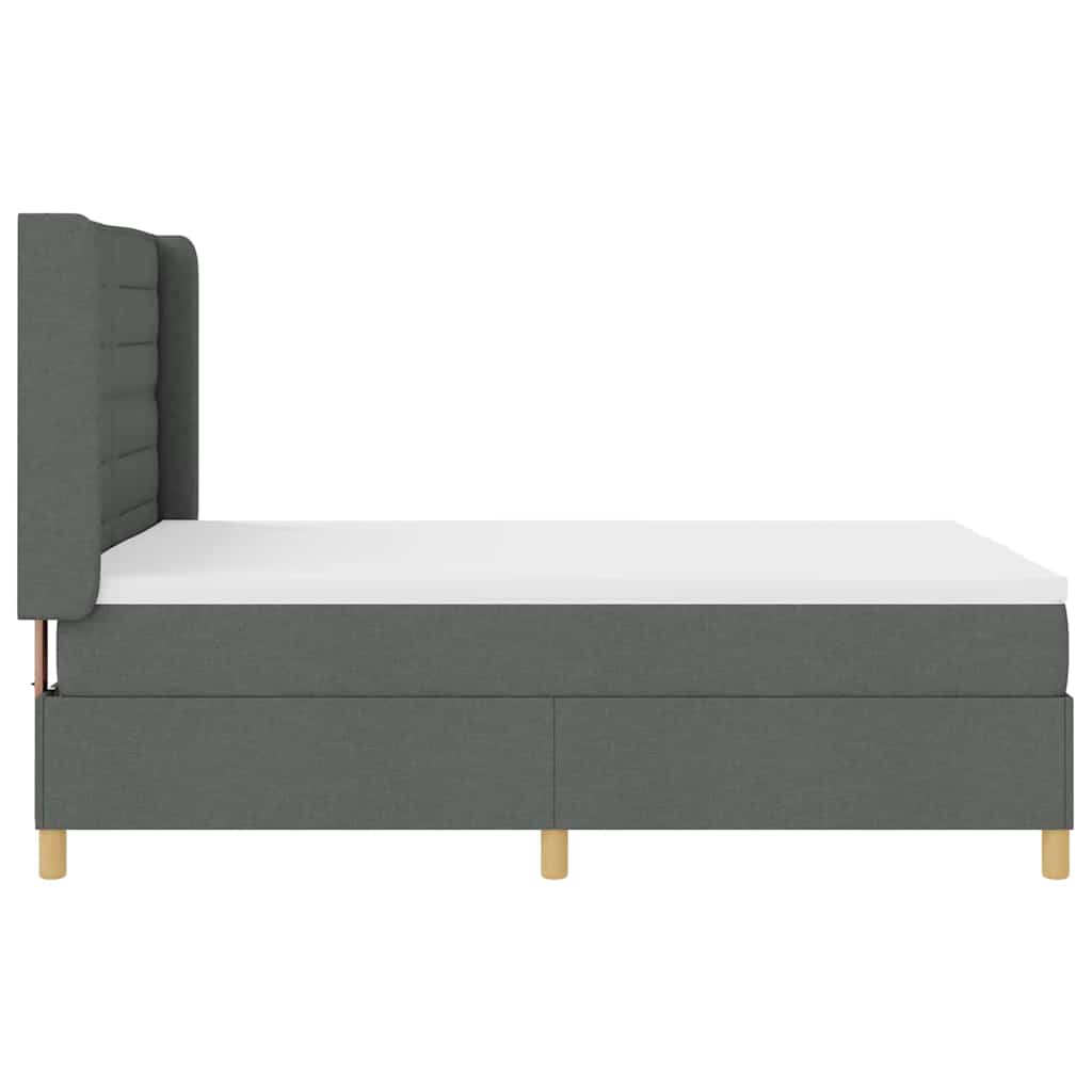 Boxspringbed met matras Donkergrijs 140 x 200 cm Stof is nu te koop bij PeponiXL, paradijselijk wonen!