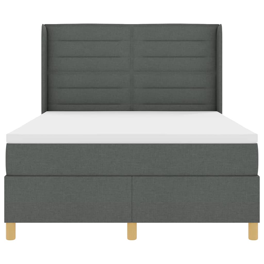Boxspringbed met matras Donkergrijs 160 x 200 cm Stof is nu te koop bij PeponiXL, paradijselijk wonen!
