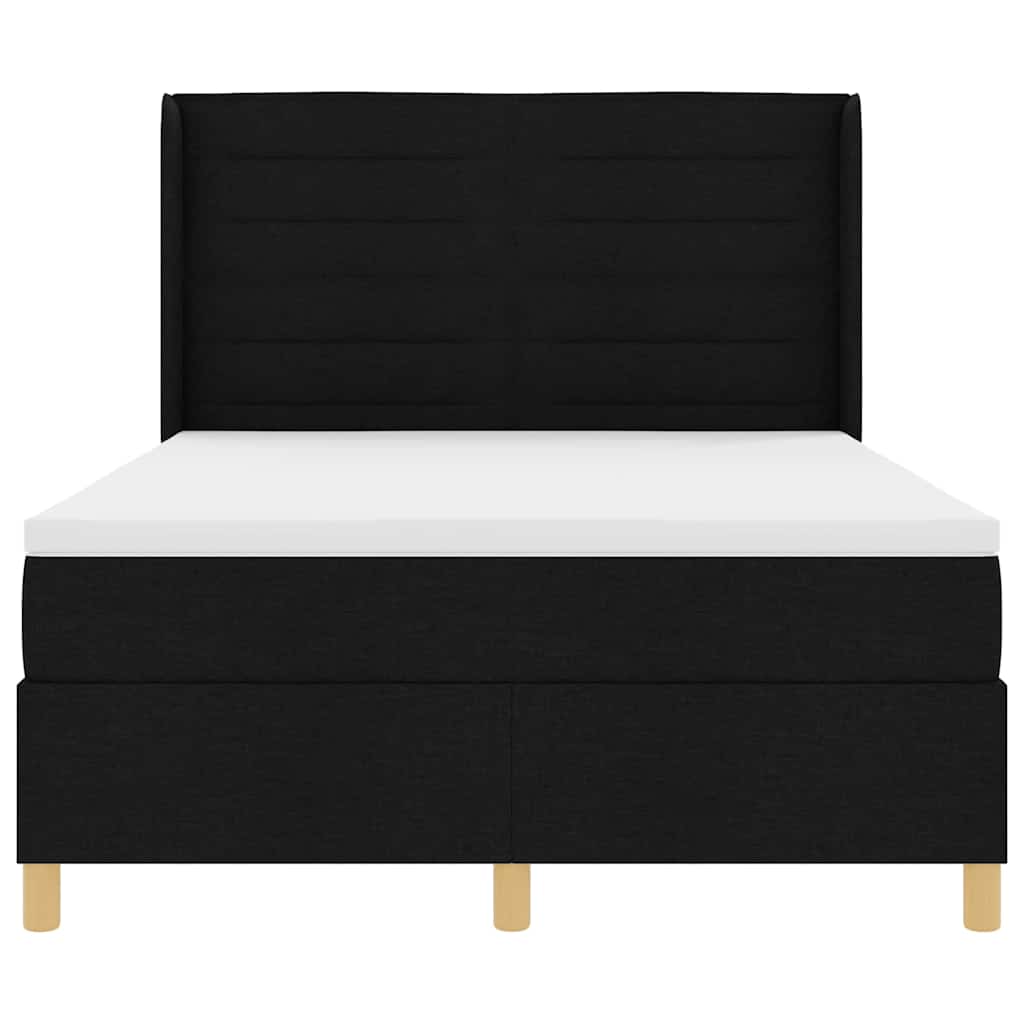 Boxspringbed met matras met hoofdeinde Zwart 160 x 200 cm Stof is nu te koop bij PeponiXL, paradijselijk wonen!