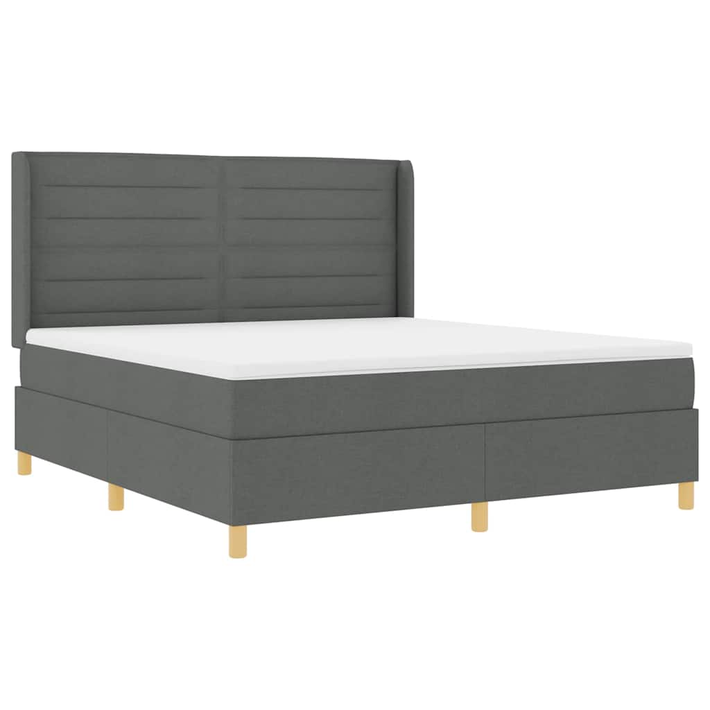 Boxspringbed met matras Donkergrijs 180 x 200 cm Stof is nu te koop bij PeponiXL, paradijselijk wonen!
