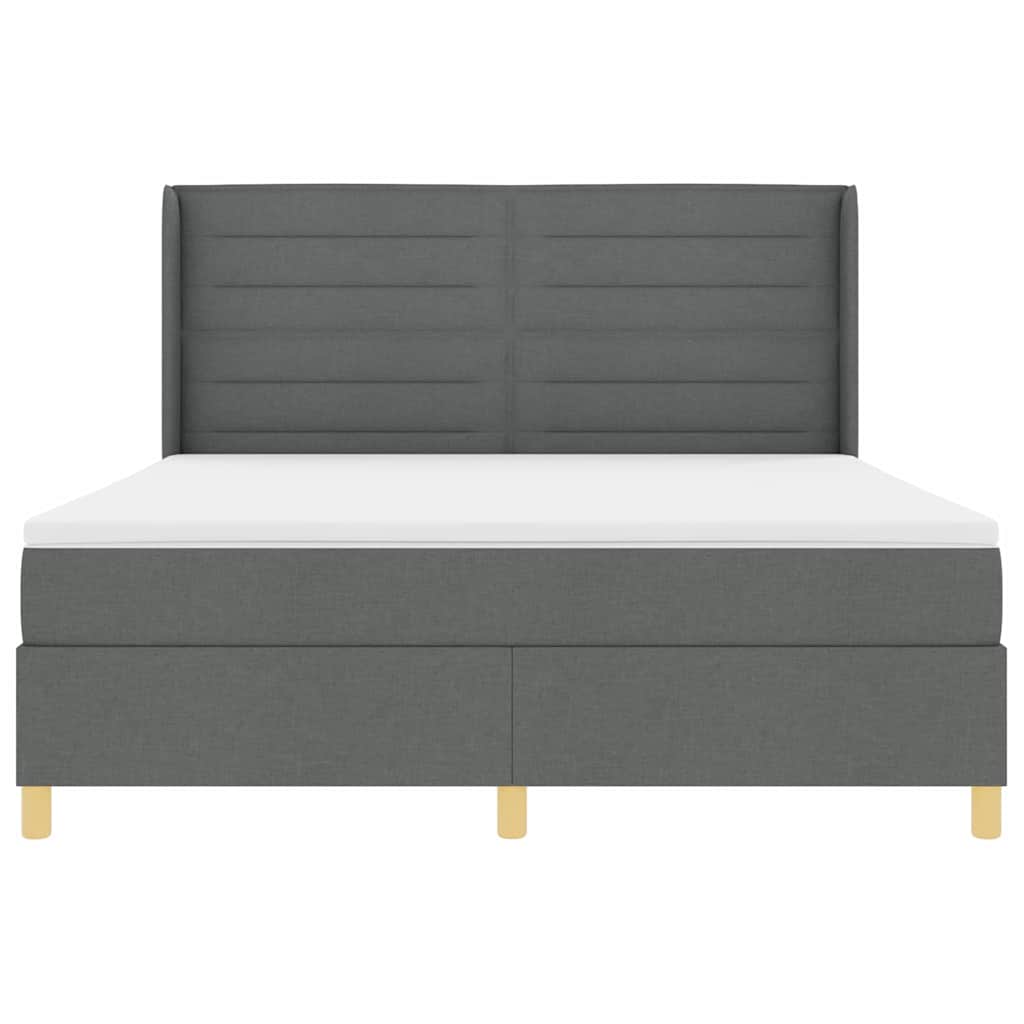 Boxspringbed met matras Donkergrijs 180 x 200 cm Stof is nu te koop bij PeponiXL, paradijselijk wonen!