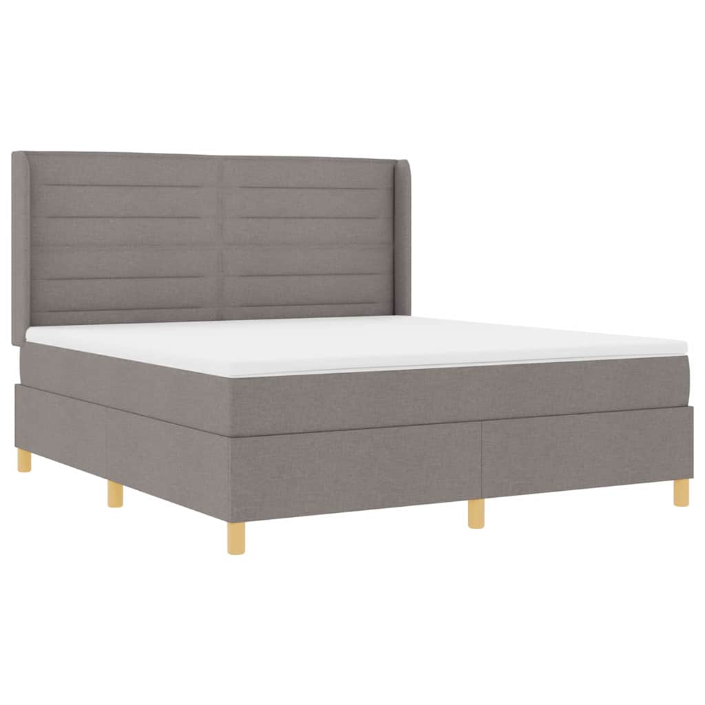Boxspringbed met matras met hoofdeinde Taupe 180 x 200 cm Stof