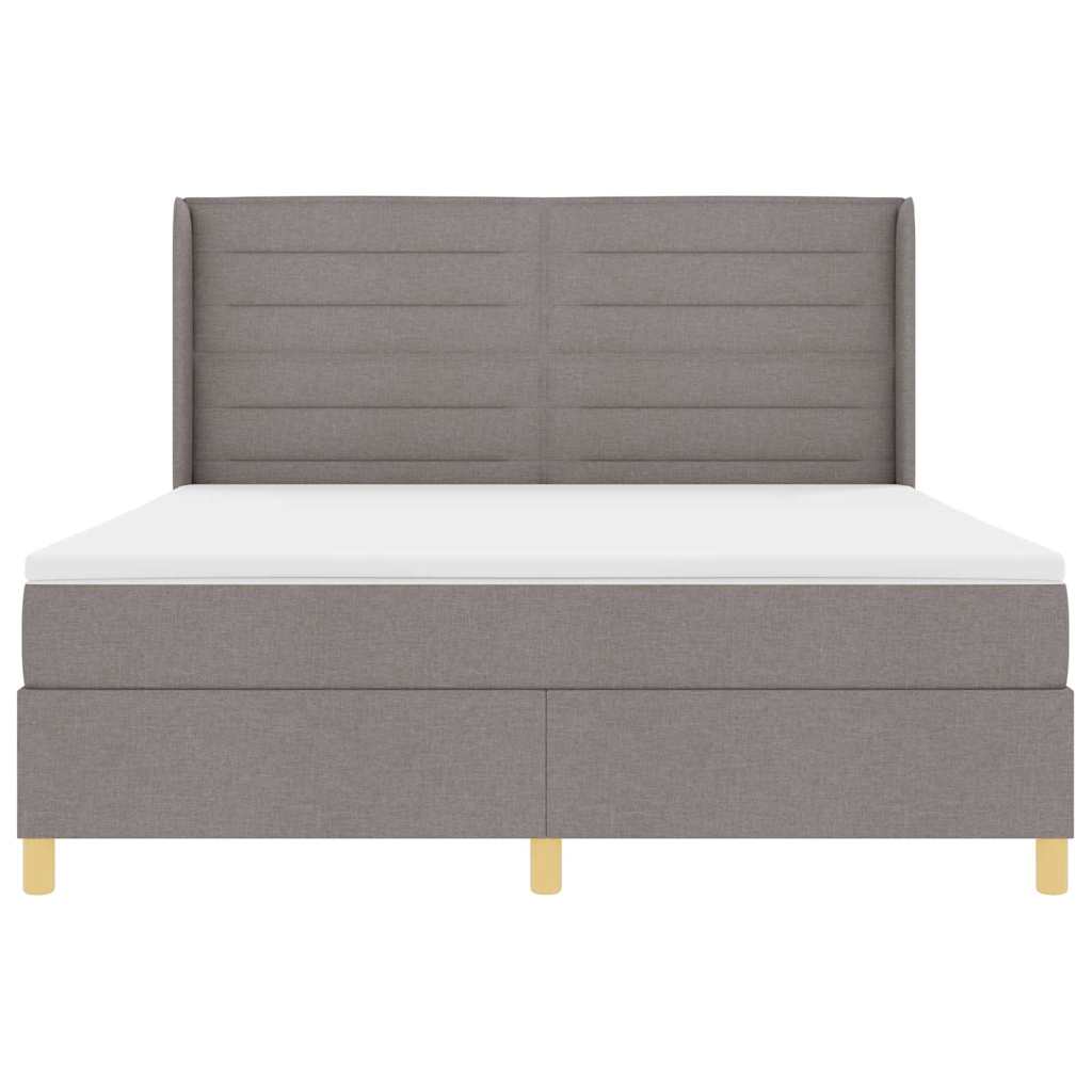 Boxspringbed met matras met hoofdeinde Taupe 180 x 200 cm Stof