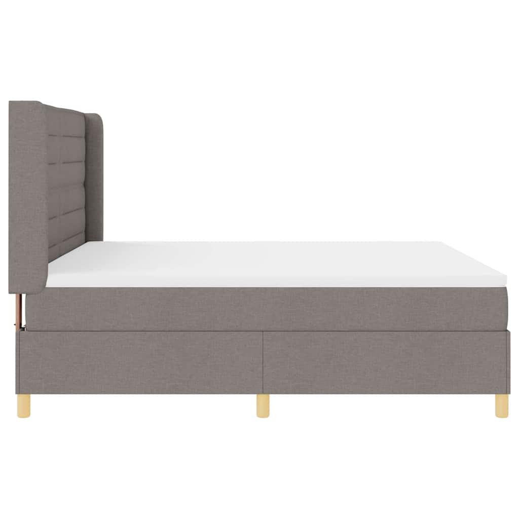 Boxspringbed met matras met hoofdeinde Taupe 180 x 200 cm Stof
