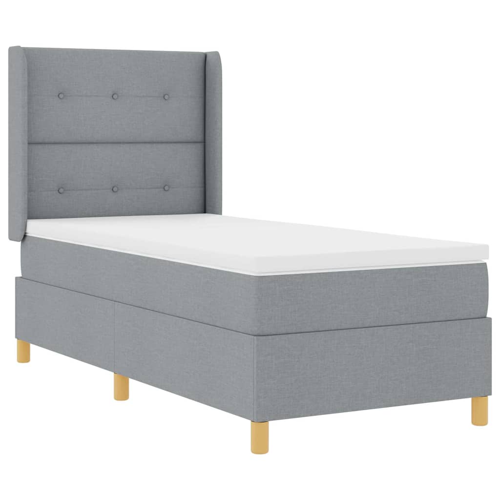 Boxspringbed met matras Lichtgrijs 80 x 200 cm Stof is nu te koop bij PeponiXL, paradijselijk wonen!