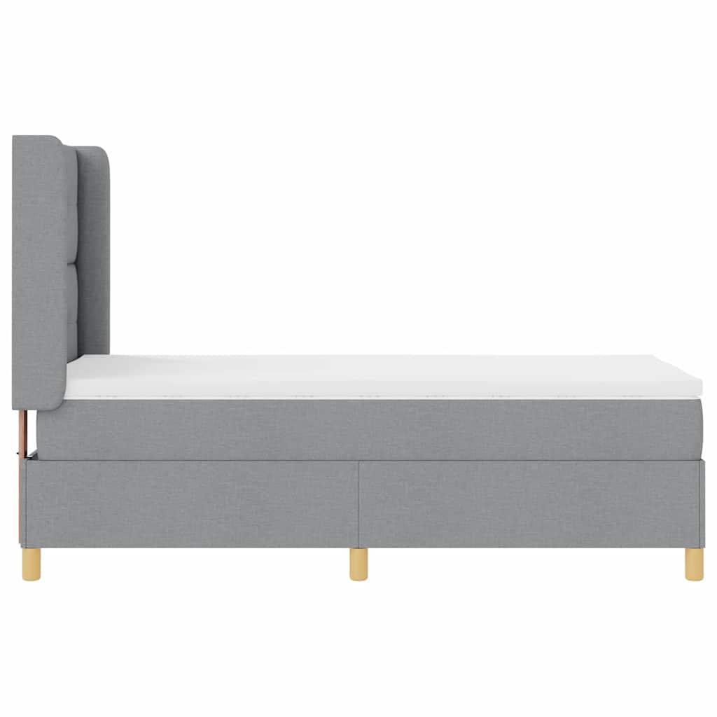 Boxspringbed met matras Lichtgrijs 80 x 200 cm Stof is nu te koop bij PeponiXL, paradijselijk wonen!