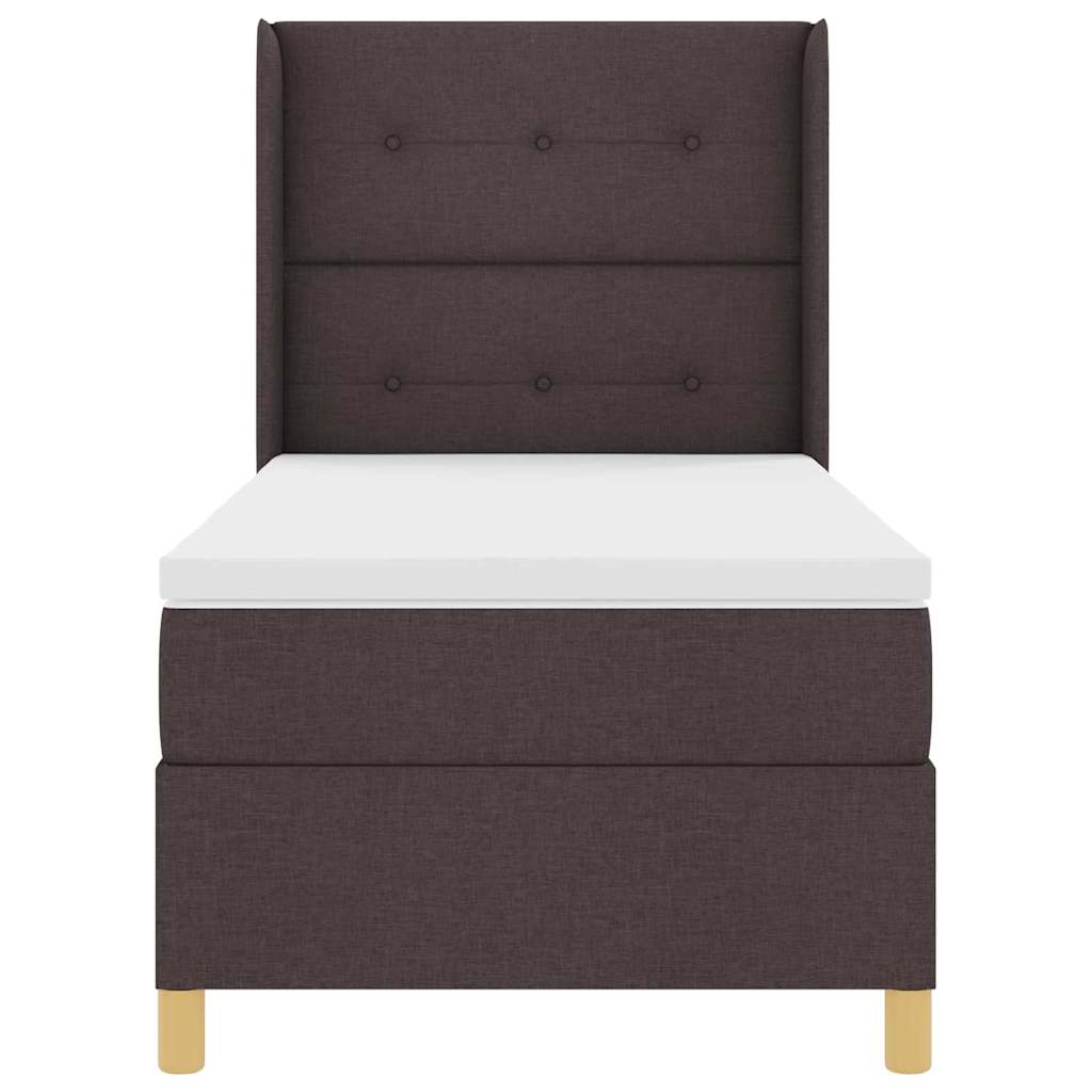 Boxspringbed met matras Donkerbruin 80 x 200 cm Stof is nu te koop bij PeponiXL, paradijselijk wonen!