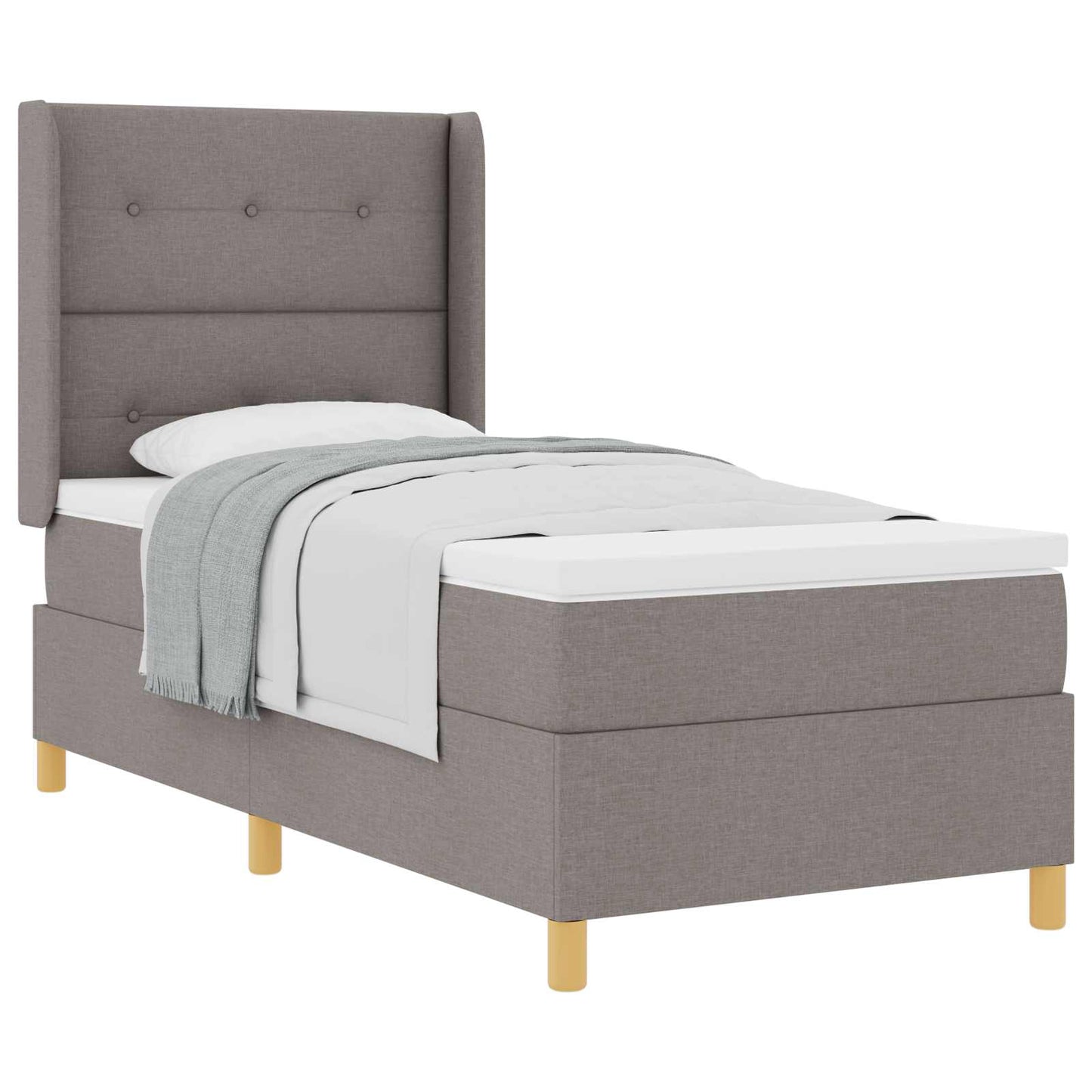 Boxspringbed met matras met hoofdeinde Taupe 80 x 200 cm Stof is nu te koop bij PeponiXL, paradijselijk wonen!