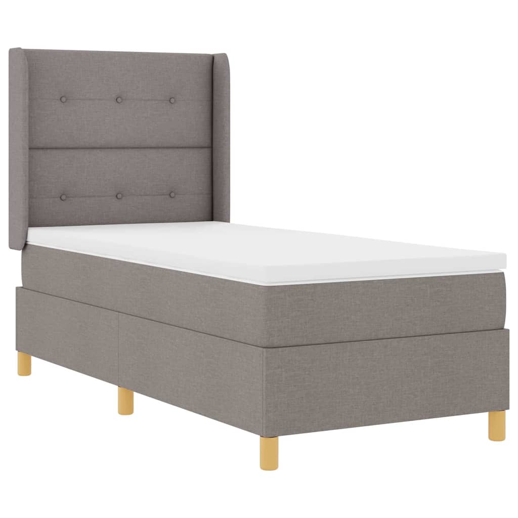 Boxspringbed met matras met hoofdeinde Taupe 80 x 200 cm Stof is nu te koop bij PeponiXL, paradijselijk wonen!