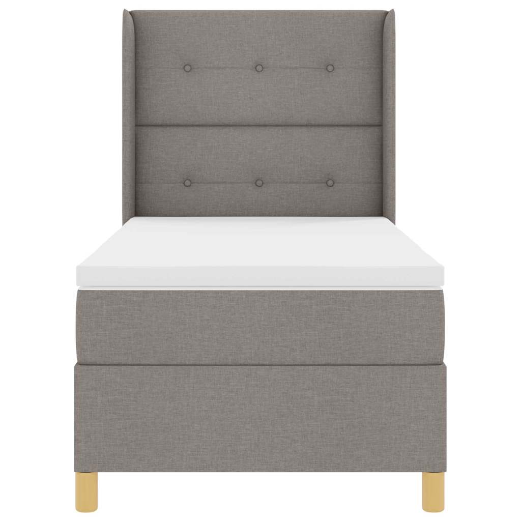 Boxspringbed met matras met hoofdeinde Taupe 80 x 200 cm Stof is nu te koop bij PeponiXL, paradijselijk wonen!