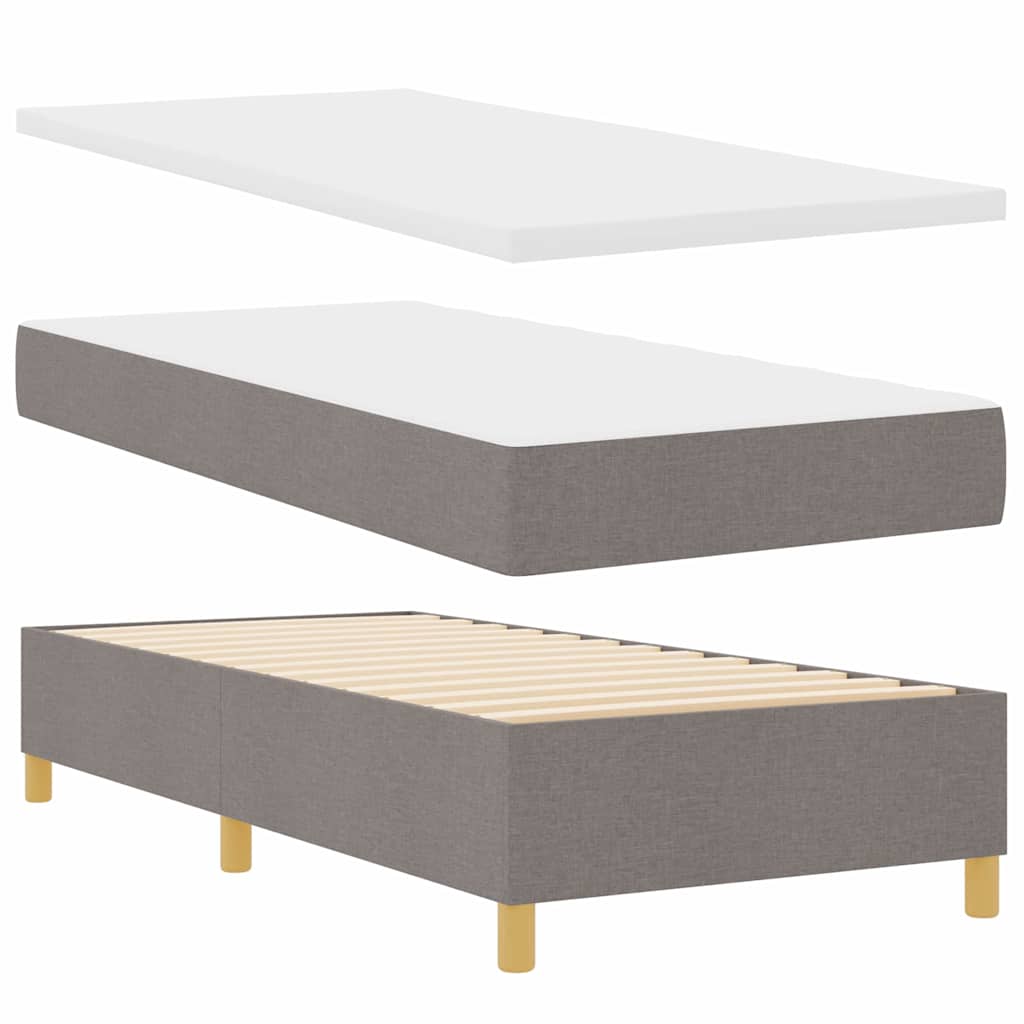 Boxspringbed met matras met hoofdeinde Taupe 90 x 190 cm Stof is nu te koop bij PeponiXL, paradijselijk wonen!