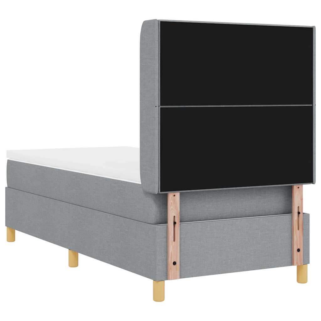 Boxspringbed met matras Lichtgrijs 90 x 200 cm Stof is nu te koop bij PeponiXL, paradijselijk wonen!