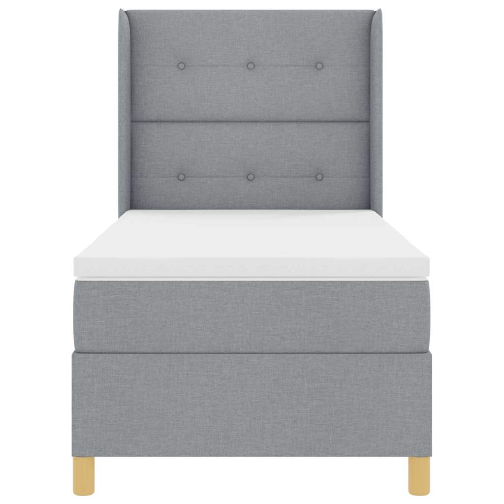 Boxspringbed met matras Lichtgrijs 90 x 200 cm Stof is nu te koop bij PeponiXL, paradijselijk wonen!