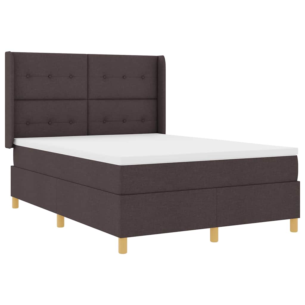 Boxspringbed met matras Donkerbruin 140 x 190 cm Stof is nu te koop bij PeponiXL, paradijselijk wonen!