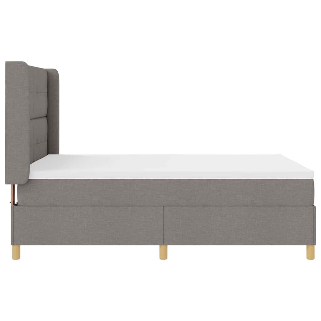 Boxspringbed met matras met hoofdeinde Taupe 140 x 190 cm Stof is nu te koop bij PeponiXL, paradijselijk wonen!