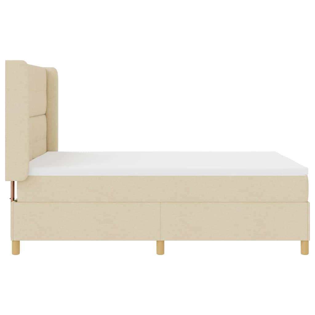 Boxspringbed met hoofdeinde Crème 140 x 190 cm Stof