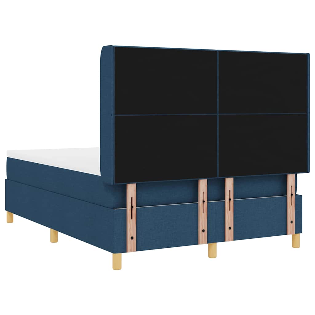 Boxspringbed met matras met hoofdeinde Blauw 140 x 190 cm Stof is nu te koop bij PeponiXL, paradijselijk wonen!