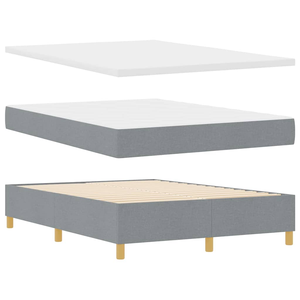 Boxspringbed met hoofdeinde Lichtgrijs 140 x 200 cm Stof is nu te koop bij PeponiXL, paradijselijk wonen!