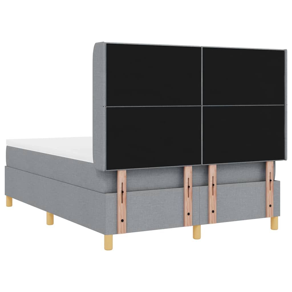 Boxspringbed met hoofdeinde Lichtgrijs 140 x 200 cm Stof is nu te koop bij PeponiXL, paradijselijk wonen!