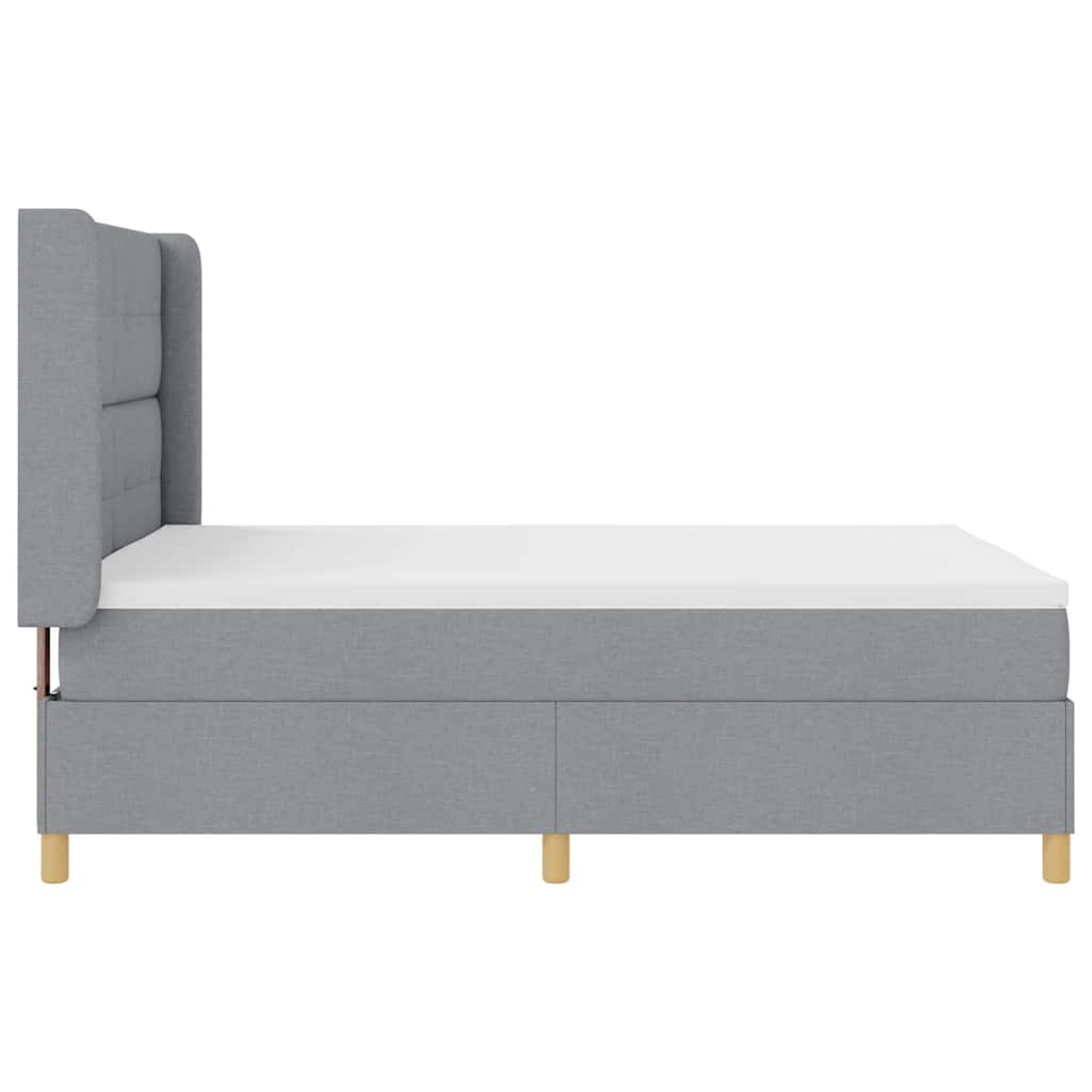 Boxspringbed met hoofdeinde Lichtgrijs 140 x 200 cm Stof is nu te koop bij PeponiXL, paradijselijk wonen!