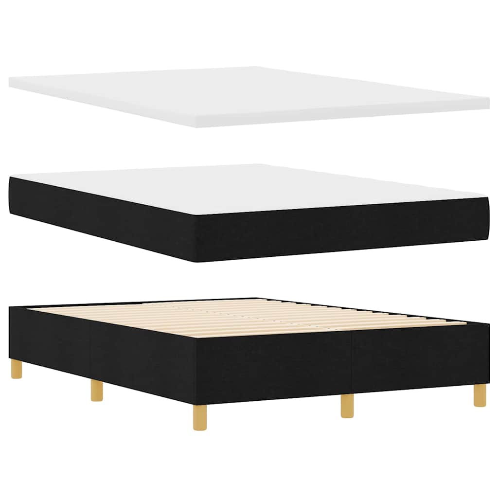 Boxspringbed met hoofdeinde Zwart 140 x 200 cm Stof is nu te koop bij PeponiXL, paradijselijk wonen!