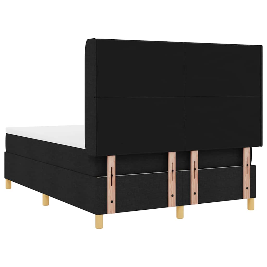 Boxspringbed met hoofdeinde Zwart 140 x 200 cm Stof is nu te koop bij PeponiXL, paradijselijk wonen!