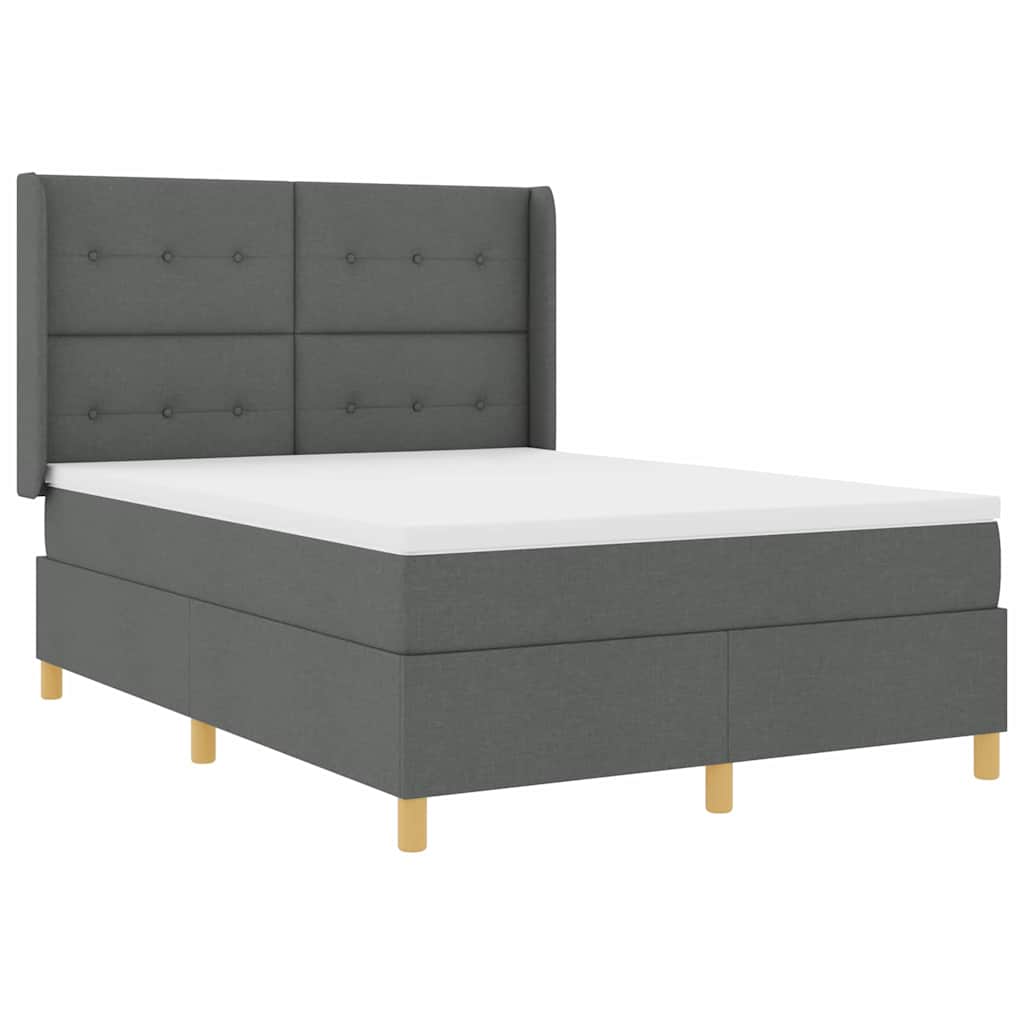 Boxspringbed met matras Donkergrijs 160 x 200 cm Stof is nu te koop bij PeponiXL, paradijselijk wonen!