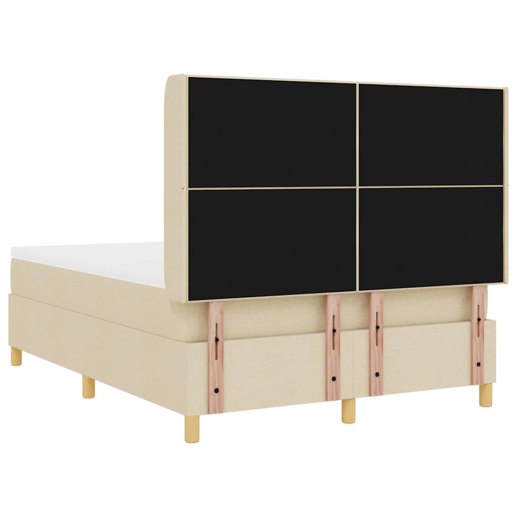 Boxspringbed met matras met hoofdeinde Crème 160 x 200 cm Stof is nu te koop bij PeponiXL, paradijselijk wonen!