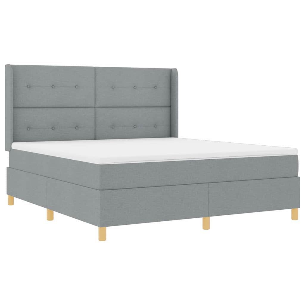 Boxspringbed met matras Lichtgrijs 180 x 200 cm Stof is nu te koop bij PeponiXL, paradijselijk wonen!